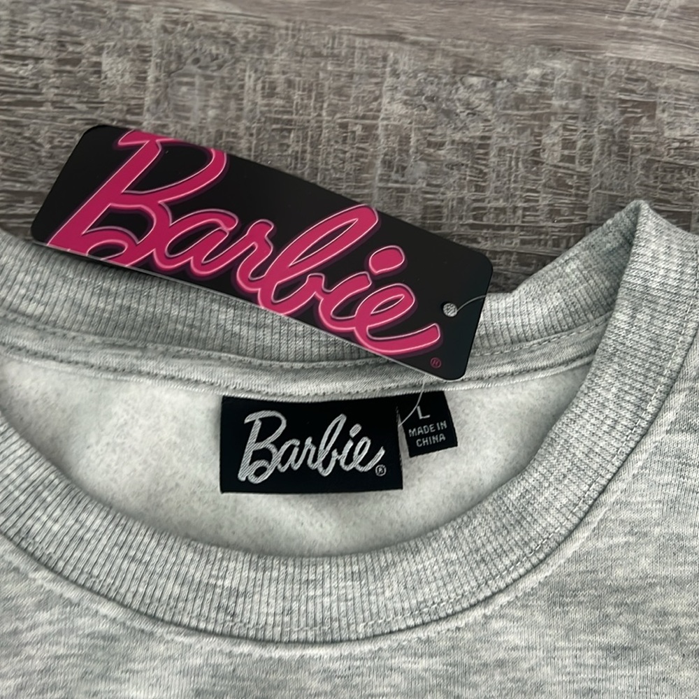 Barbie Ski Club Grey Sweatshirt size L NWT - Picture 3 of 4